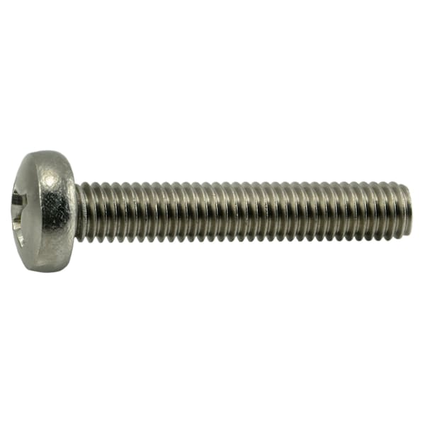 Midwest Fastener M6-1.00 x 35 mm Phillips Pan Machine Screw, Plain A2 Stainless Steel, 10 PK 38166 - main